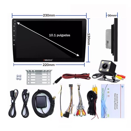 Autoestéreo Android 11 De 10.1 Pulgadas Con Camara Gps Wifi