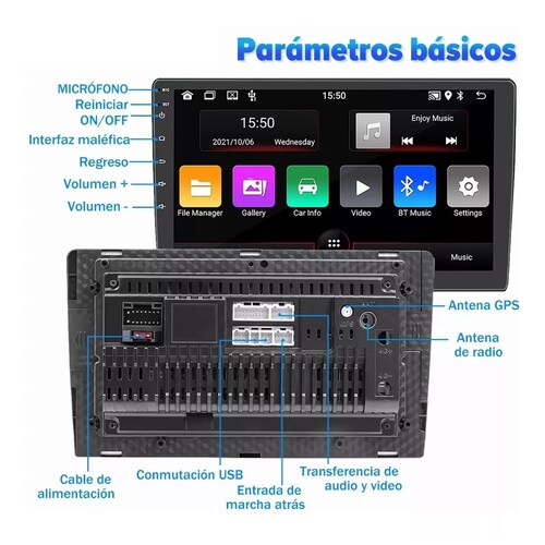 Autoestéreo Android 11 De 10.1 Pulgadas Con Camara Gps Wifi
