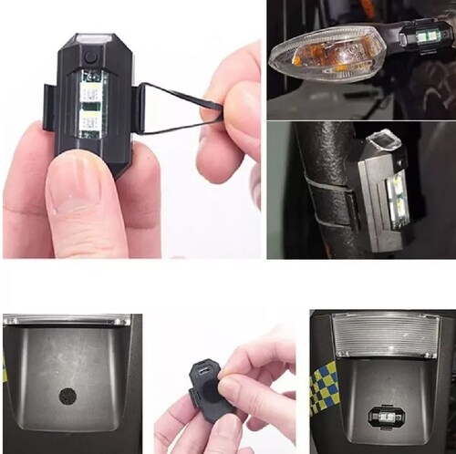 Mini Luz Led Estroboscópica Para Moto Dron, 10 Pzs negro