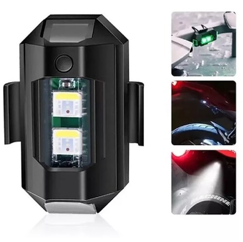 Mini Luz Led Estroboscópica Para Moto Dron, 10 Pzs negro
