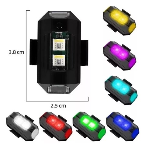 Mini Luz Led Estroboscópica Para Moto Dron, 10 Pzs negro