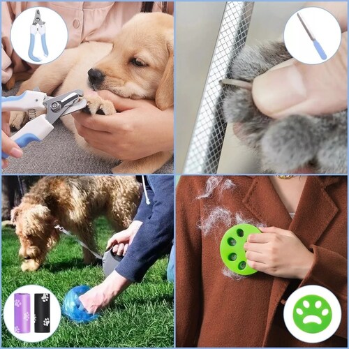 Kit Cepillo Deslanador Para Perro y Gato 2 en 1 Azul