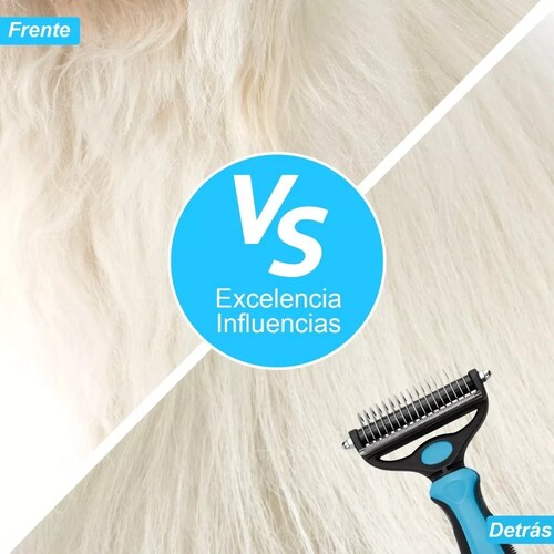 Kit Cepillo Deslanador Para Perro y Gato 2 en 1 Azul
