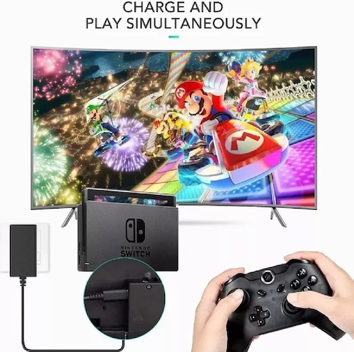 Cargador Para Nintendo Switch/lite-15v 2.6 A Negro