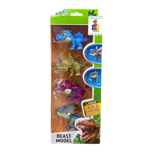 Dinosaurios Mordelones Articulados Movimiento Set 4pz