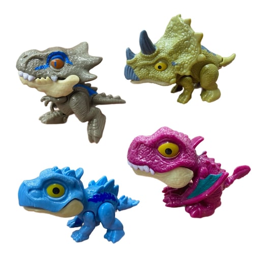 Dinosaurios Mordelones Articulados Movimiento Juguete 3pz