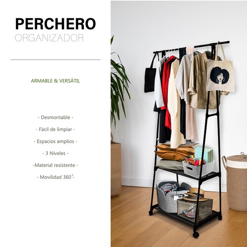 Rack para ropa ,Perchero Organizador  de ropa .