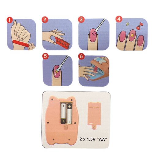Set Decoración De Uñas Con Secador Eléctrico Juguete Niñas