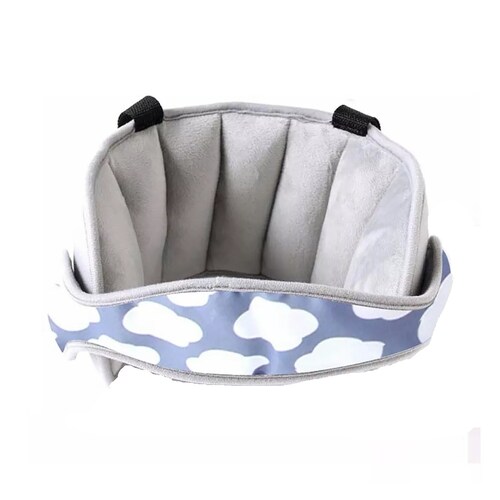 Soporte Almohada Cabeza Niño Ajustable Para Asiento De Auto Gris