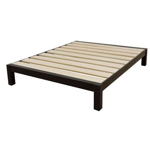 Base De Cama Para Cama Queen Size Tradicional Desarmable Color Chocolate.