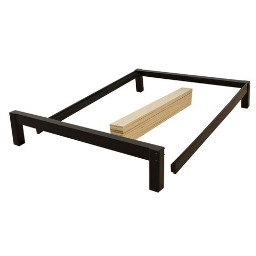Base De Cama Para Cama Queen Size Tradicional Desarmable Color Chocolate.
