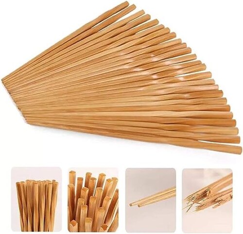 Juego de 5 Pares de Palillos Chinos 100% de Bambú