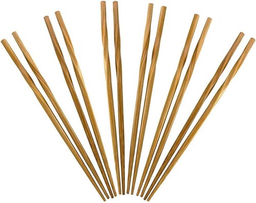 Juego de 5 Pares de Palillos Chinos 100% de Bambú