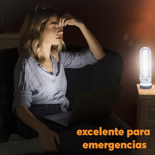 Lampara LED Archy Recargable de Emergencia 3 Modos en 1 Foco 18 leds Linterna de Mano Portátil Ligera Gancho para Colgar + Ranura para pilas Extra (LAM5683).