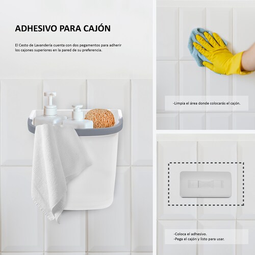 Cesto De Ropa Plástico Con Ruedas 3 Cestas Desmontables.