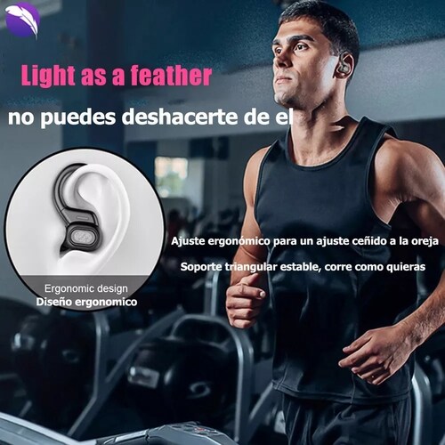 Audífonos Deportivos Inalámbricos Bluetooth 5.0 Gancho Negro
