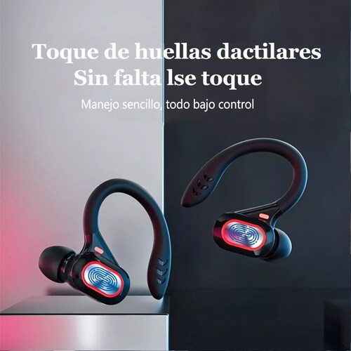 Audífonos Deportivos Inalámbricos Bluetooth 5.0 Gancho Negro