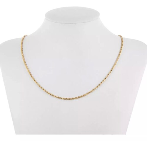 Set Torzal Cadena + Pulsera 50 Cm X 3 Mm Oro 10 K + Regalo