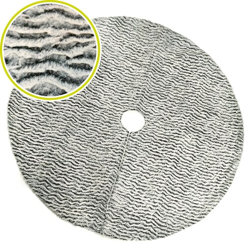 Pie de árbol navidad navideño gris peludo tela plush 122cm diámetro Artego.