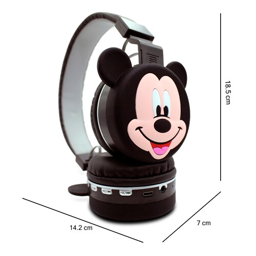 Audífonos De Diadema Mickey Mouse Bt Fm Aux.