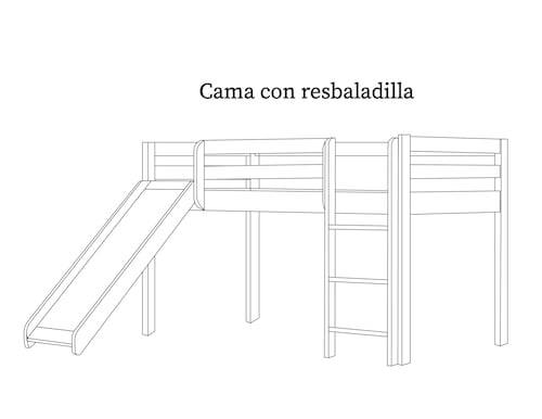 Cama con Resbaladilla Infantil Azul.