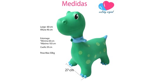 Montable Inflable Brincolin Ecobaby Original Dinosaurio Violeta.