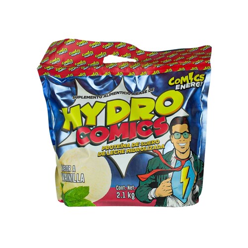 Comics Energy | Hydro Comics | Proteína Whey hidrolizada | Sabor Vainilla | 60 Porciones | 2.1 kg 
