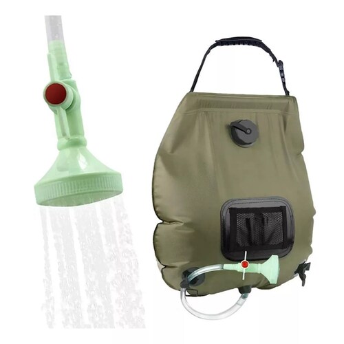 Bolsa De Ducha Portátil Para Con Pantalla De Temperatura 20l Verde