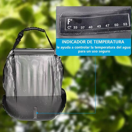 Bolsa De Ducha Portátil Para Con Pantalla De Temperatura 20l Verde