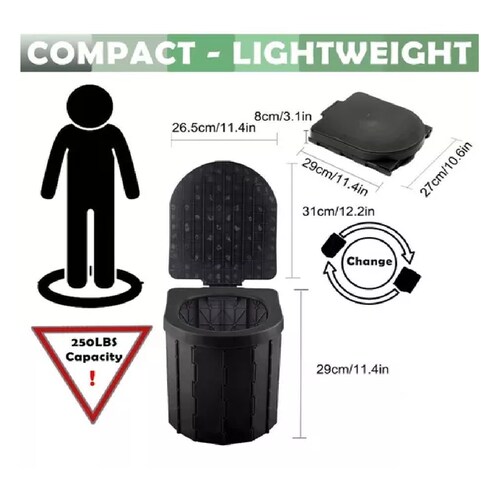 Inodoro Portátil Plegable Para Acampar Para Viajes Senderism