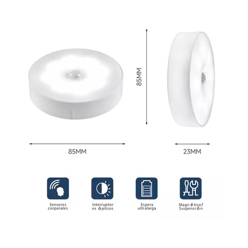 Luces LED Con Sensor De Movimiento, 6 PCS Automático Luz Nocturna LED.