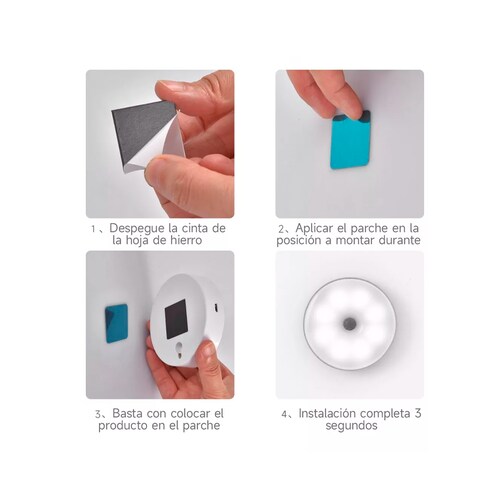 Luces LED Con Sensor De Movimiento, 6 PCS Automático Luz Nocturna LED.