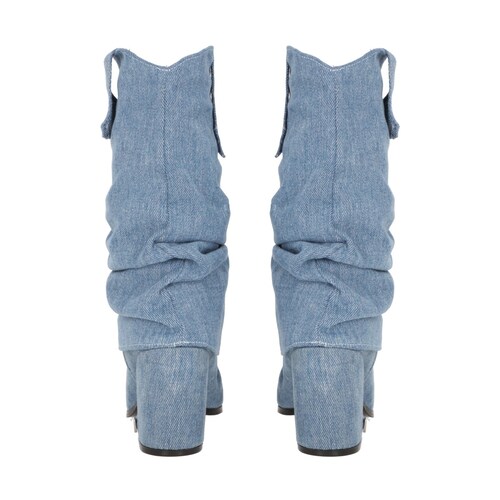Platonia|Bota Vaquera Cowboy Denim Ivanna Mezclilla Desmontable Mujer, Bota Moderna Estilizada Cowboy.