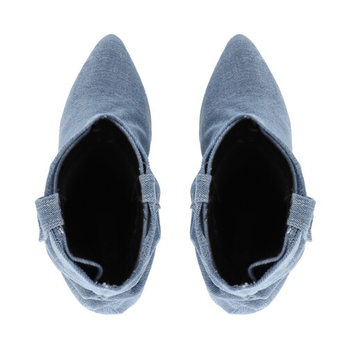 Platonia|Bota Vaquera Cowboy Denim Ivanna Mezclilla Desmontable Mujer, Bota Moderna Estilizada Cowboy.
