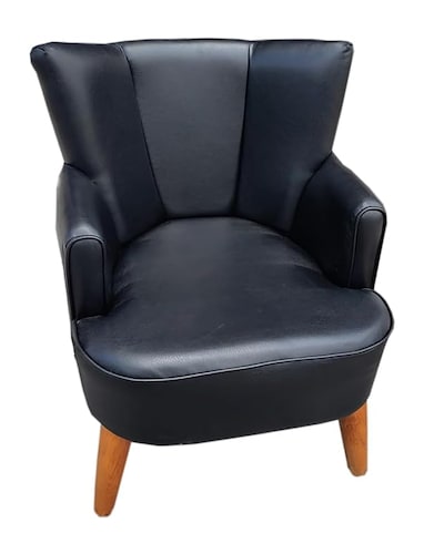 Dareka Sillon Individual Abanico Retro Vintage Madera y Tela 100% Artesanal 67x70x88.