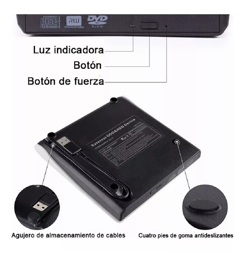 Lectora Y Grabadora De Cd, Externa, Con Usb 3.0,