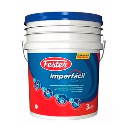 Cubeta 4 lt Impermeabilizante Fester Rojo 3 años Imperfacil