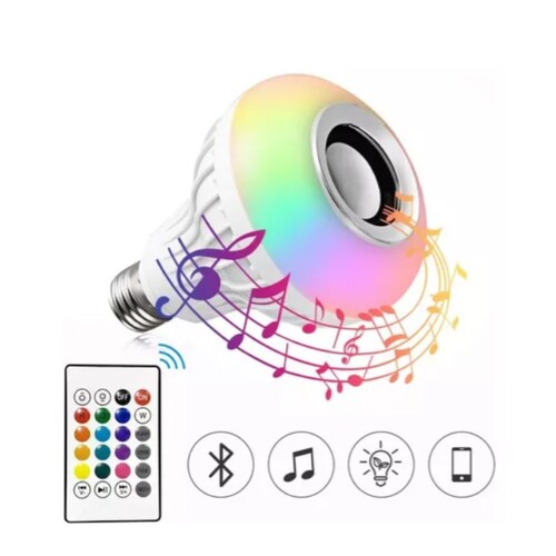 Foco Led Bocina Multicolor Control Bluetooth Inteligente.