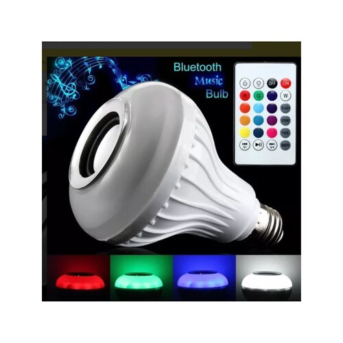 Foco Led Bocina Multicolor Control Bluetooth Inteligente.