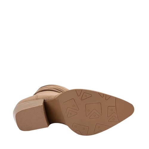 Bota texana color taupé Tierra Bendita de ante con arruga en tubo, mod. 1085405