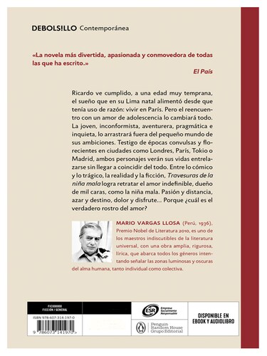 Travesuras de la niña mala  Autor Mario Vargas Llosa