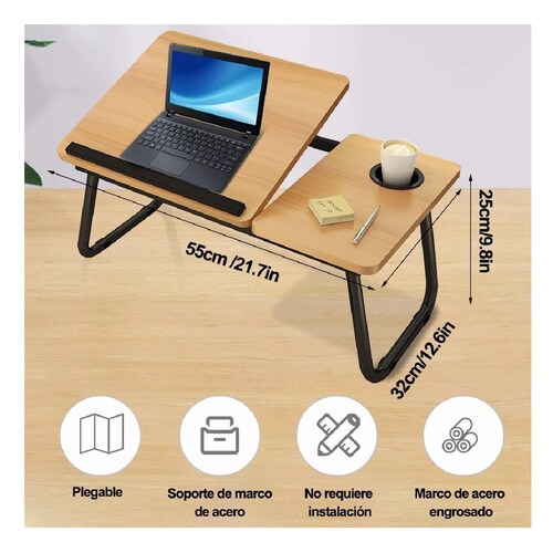 Mesa Cama Portátil Plegable Para Laptop Soporte Altura Ajust Nuez