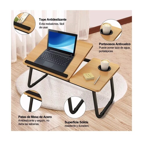 Mesa Cama Portátil Plegable Para Laptop Soporte Altura Ajust Nuez
