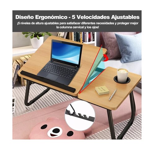 Mesa Cama Portátil Plegable Para Laptop Soporte Altura Ajust Nuez