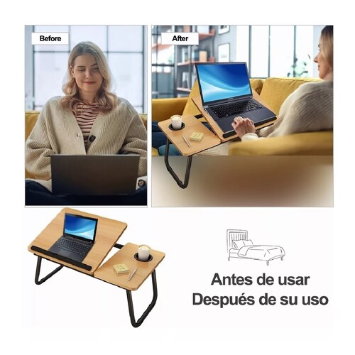 Mesa Cama Portátil Plegable Para Laptop Soporte Altura Ajust Nuez