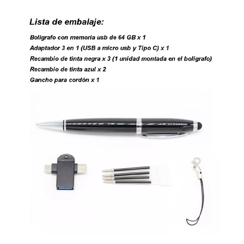 Memoria Usb 64gb En Forma de Bolígrafo Touch