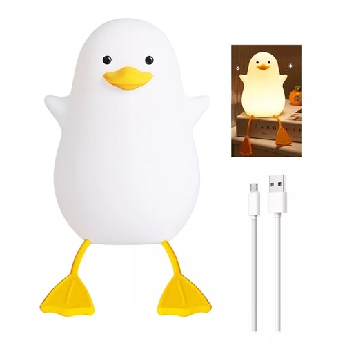 Lámpara De Pato Recargable Luz Nocturna Infantil 1200 Mah
