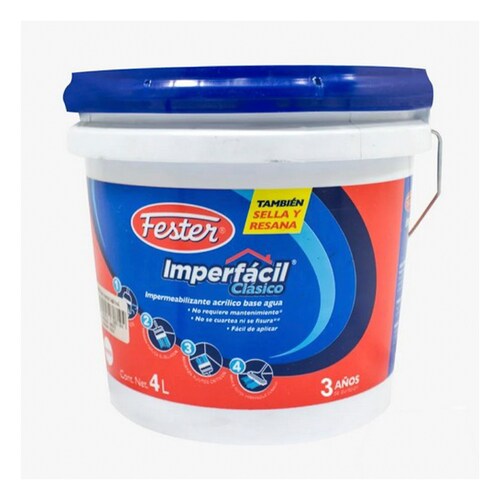 Cubeta Impermeabilizante Fester 3 años blanco 4L imperfacil