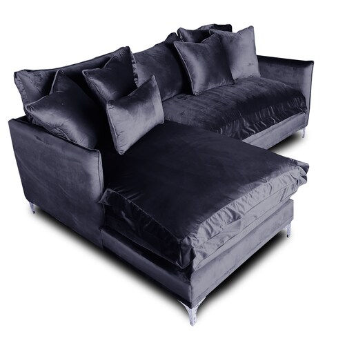Sala Nube / Love con Chaise Izquierdo Tela: Tipo terciopelo Negro MADERIAN // ENTREGA EN CDMX Y ZONA METROPOLITANA