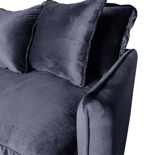Sala Nube / Love con Chaise Izquierdo Tela: Tipo terciopelo Negro MADERIAN // ENTREGA EN CDMX Y ZONA METROPOLITANA